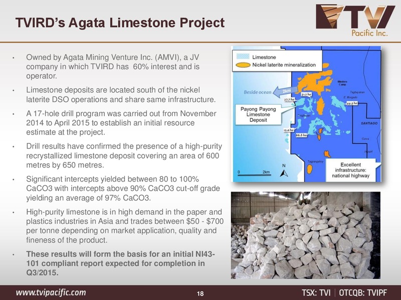 JUNE 2015 INVESTOR PRESENTATION – Tvi Pacific Inc – slide 16