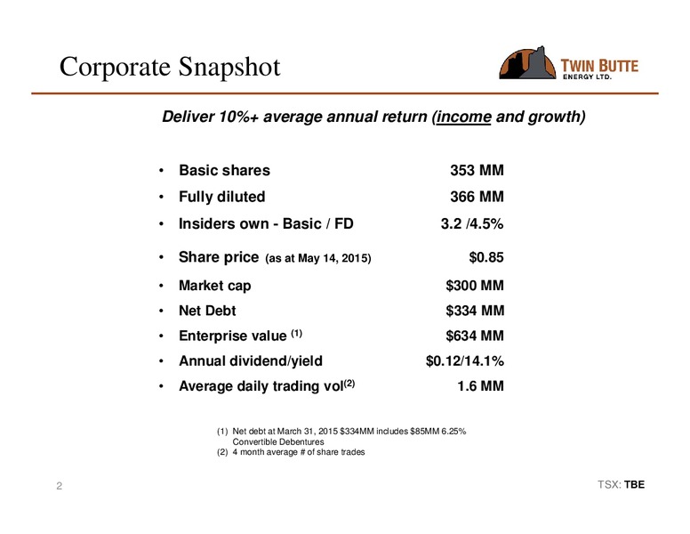 May 2015 Annual General Meeting – Twin Butte Energy Ltd. – slide 2
