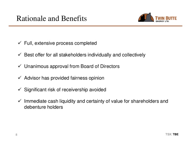 Reignwood Arrangement Presentation – Twin Butte Energy Ltd. – slide 7