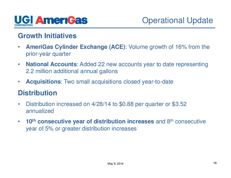 2014 Q2 EARNINGS CONFERENCE CALL – UGI Corp. – slide 18