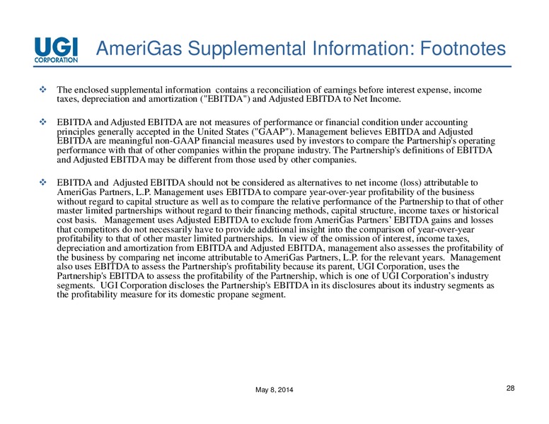 2014 Q2 EARNINGS CONFERENCE CALL – UGI Corp. – slide 27