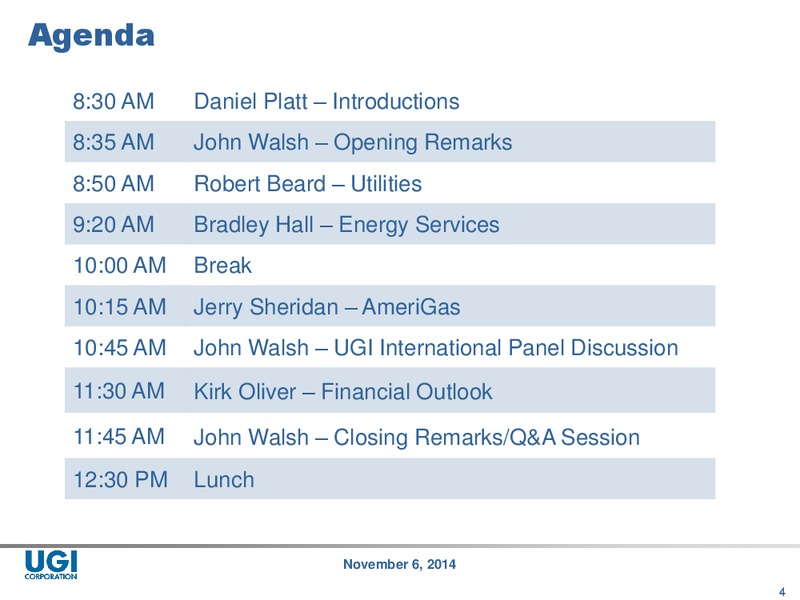 2014 Analyst Day – UGI Corp. – slide 3