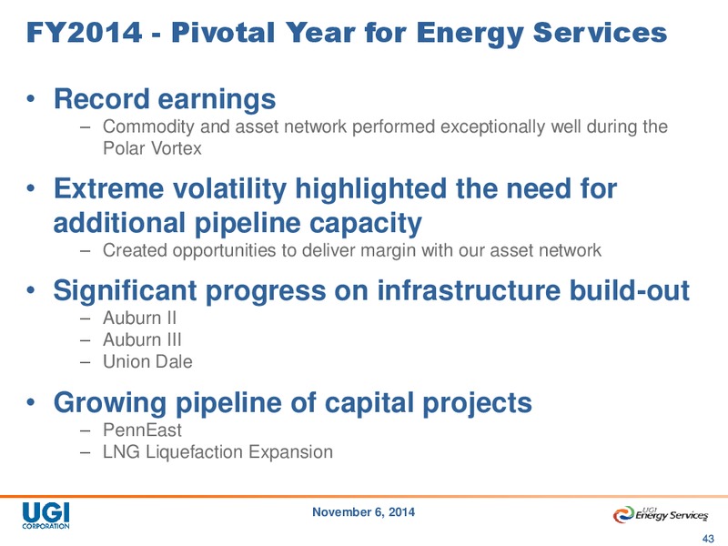 2014 Analyst Day – UGI Corp. – slide 42