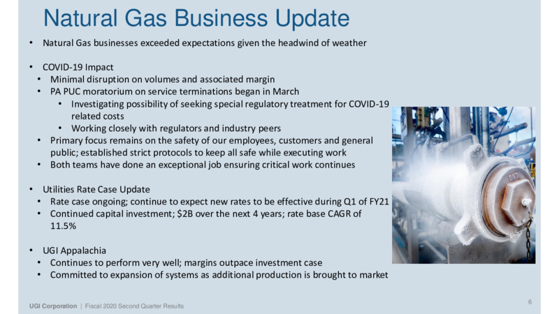 Second Quarter 2020 Results – UGI Corp. – slide 6