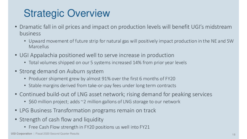 Second Quarter 2020 Results – UGI Corp. – slide 18