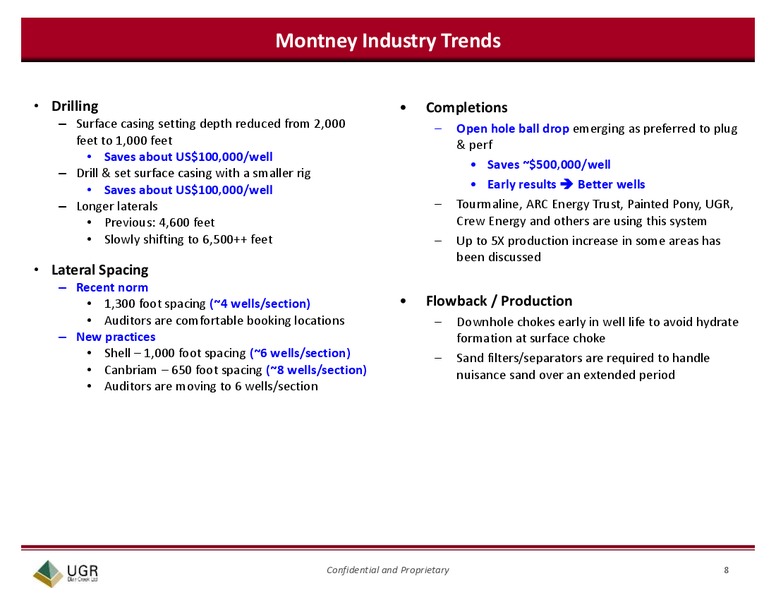 UGR Montney Presentation – Ugr Blair Creek Ltd – slide 8