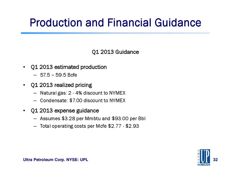 IPAA OGIS NEW YORK – Ultra Petroleum Corp. – slide 32