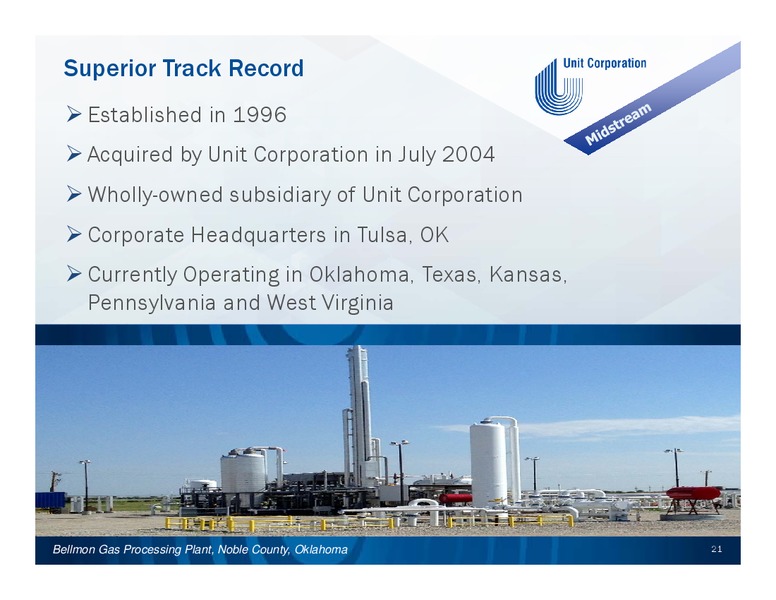 Welcome to Unit Corporation's Investor Day – Unit Corp. – slide 20