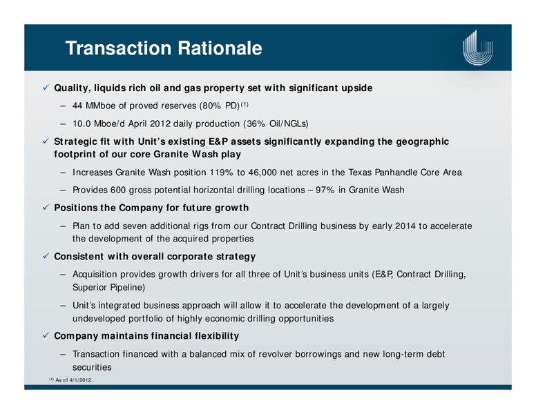 CAPITAL ONE SOUTHCOAST ENERGY CONFERENCE – Unit Corp. – slide 6