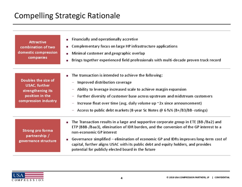 June 2018 JPMorgan Energy Conference – USA Compression Partners Lp – slide 4