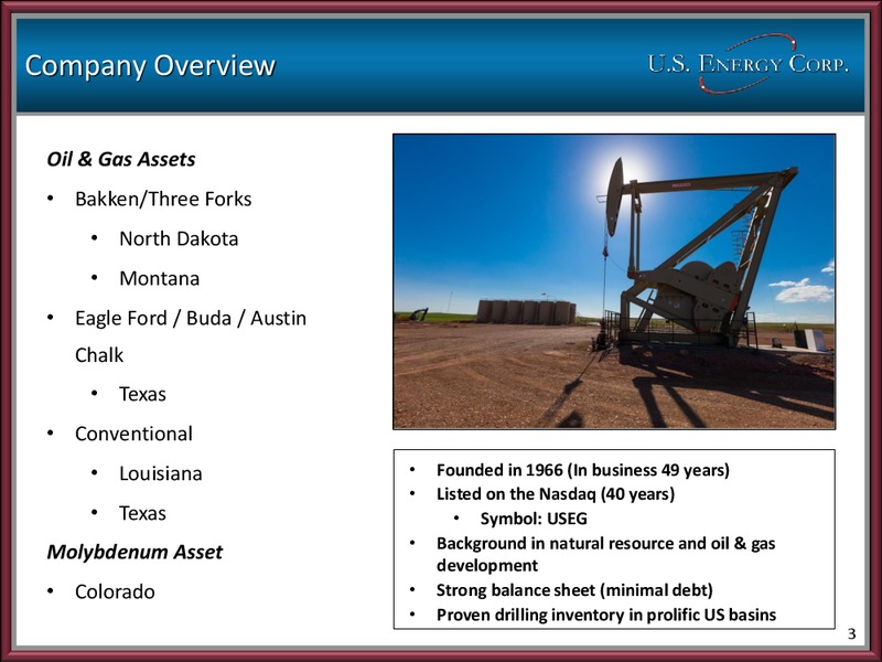 Corporate Presentation – US Energy Corp. – slide 2