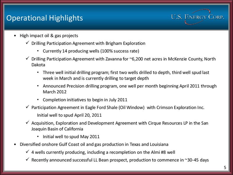 2011 IPAA OGIS – US Energy Corp. – slide 4