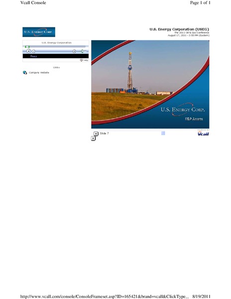 ENERCOMS THE OIL AND GAS CONFERENCE – US Energy Corp. – slide 7