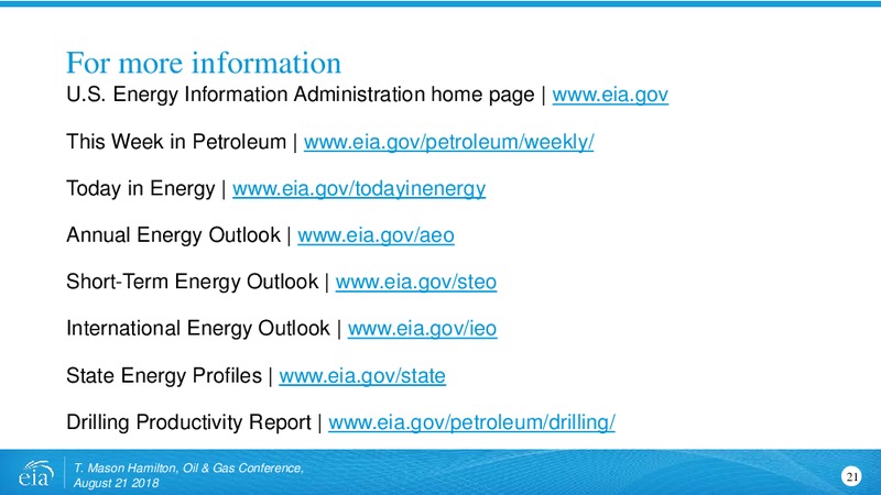 August 2018 Enercom Conference – US Energy Corp. – slide 21