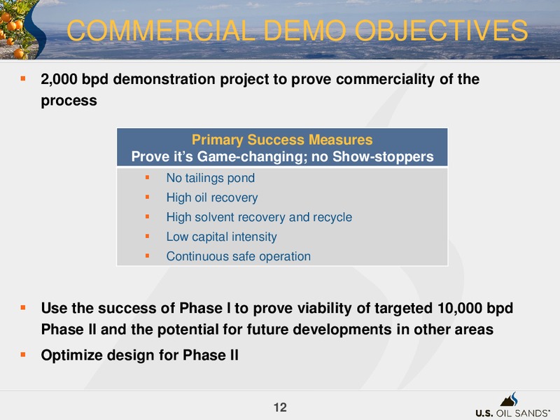 MARCH 2015 CORPORATE PRESENTATION – US Oil Sands Inc. – slide 11