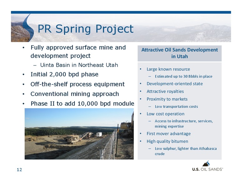 Corporate Presentation – US Oil Sands Inc. – slide 11