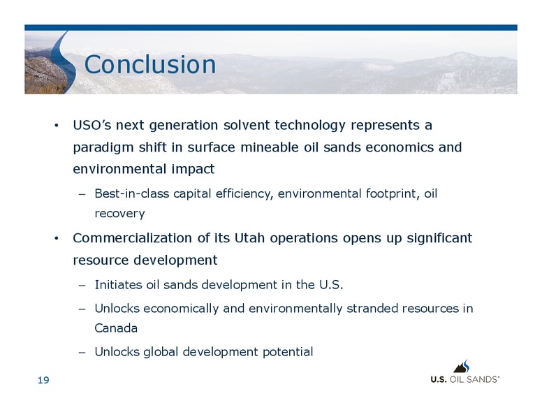 Corporate Presentation – US Oil Sands Inc. – slide 18