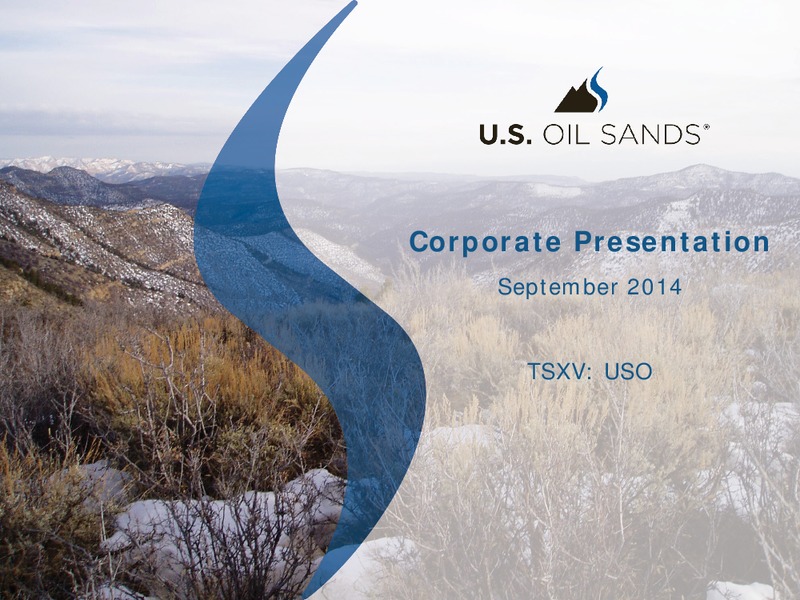 CORPORATE PRESENTATION – US Oil Sands Inc. – slide 1