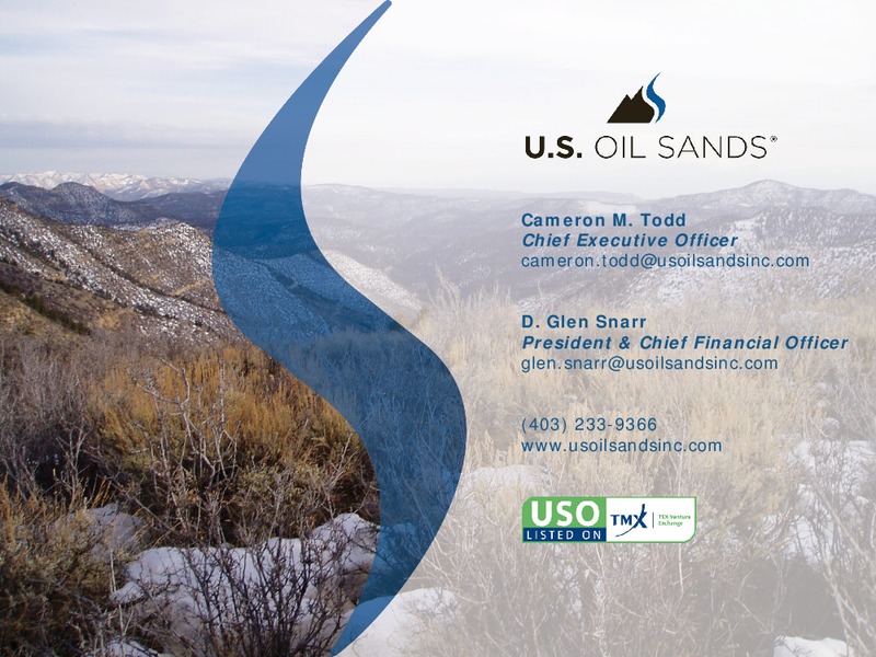 CORPORATE PRESENTATION – US Oil Sands Inc. – slide 29