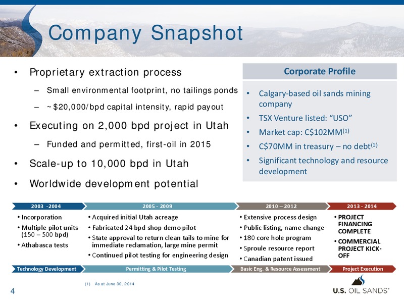 Corporate Presentation – US Oil Sands Inc. – slide 3