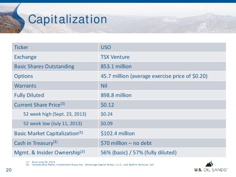 Corporate Presentation – US Oil Sands Inc. – slide 19