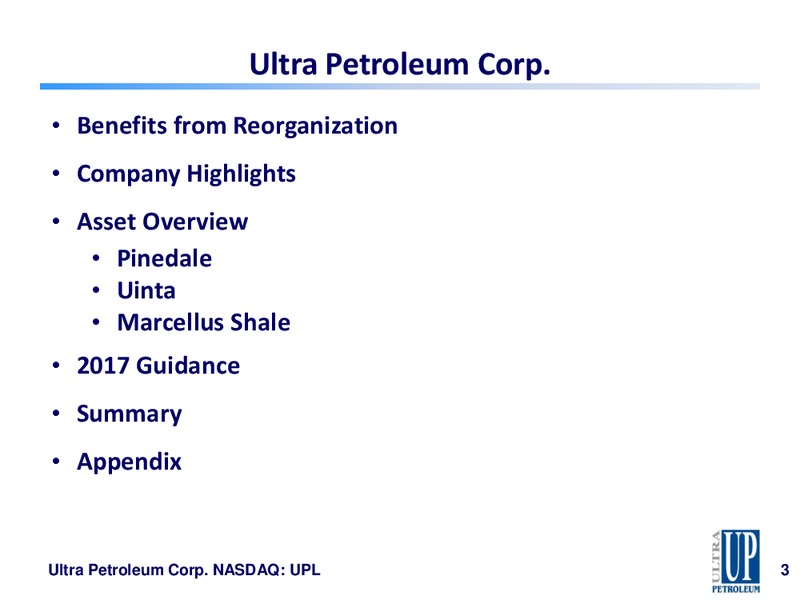 2017 Wells Fargo Energy Conference – Ultra Petroleum Corp. – slide 2