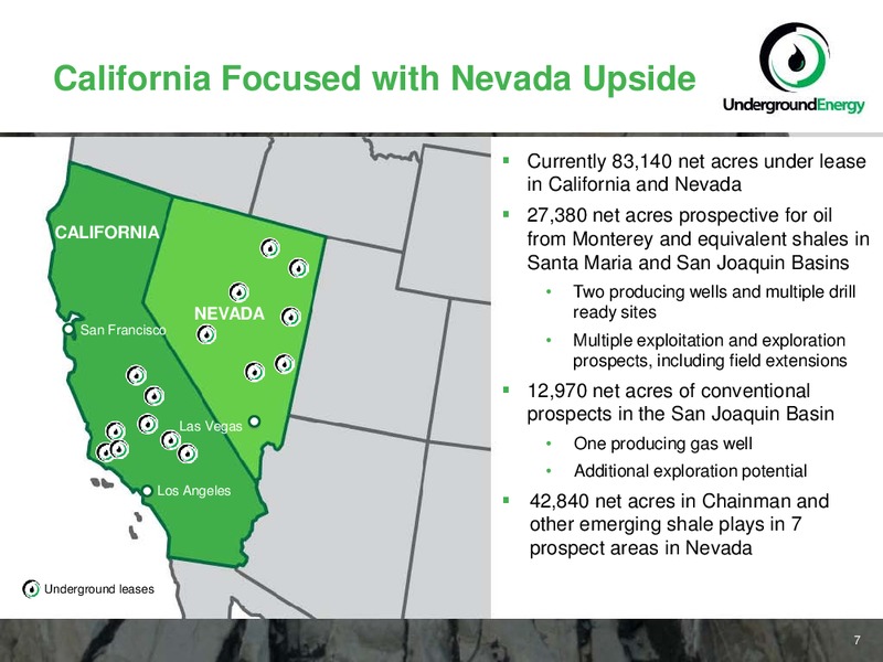 NOVEMBER 2011 CORPORATE PRESENTATION – Underground Energy – slide 7