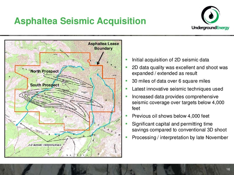 NOVEMBER 2011 CORPORATE PRESENTATION – Underground Energy – slide 16