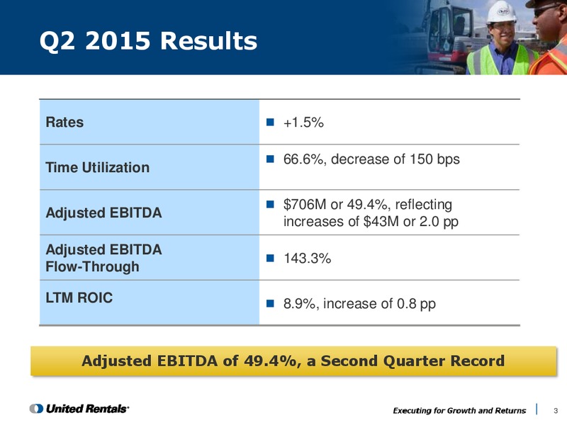 Q2 2015 Earnings Call – United Rentals – slide 2