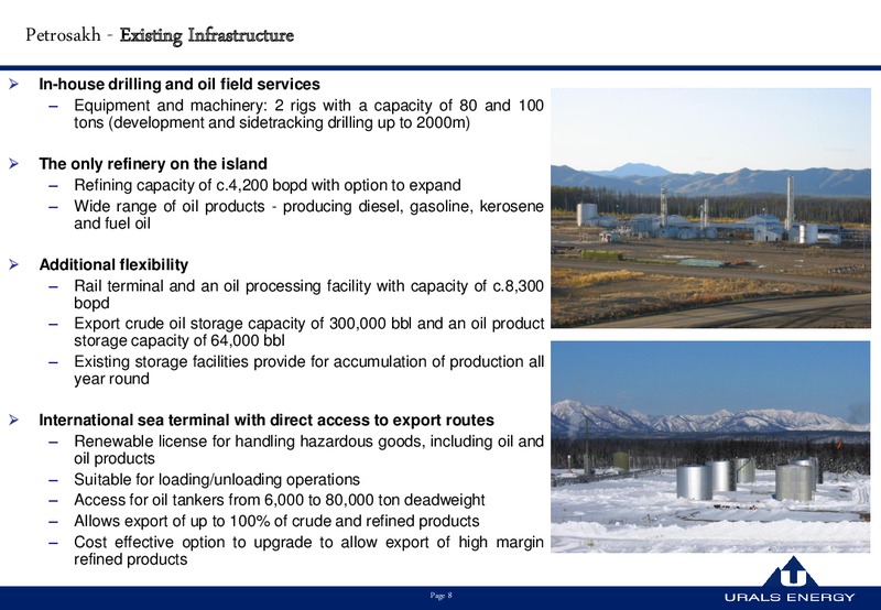 JUNE 2015 INVESTOR PRESENTATION – Urals Energy – slide 8