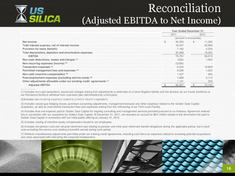 Q4 2011 EARNINGS CALL – US Silica – slide 14