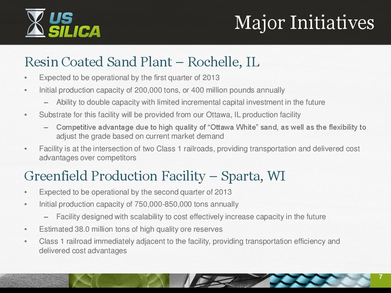 Q2 2012 EARNINGS CALL – US Silica – slide 6