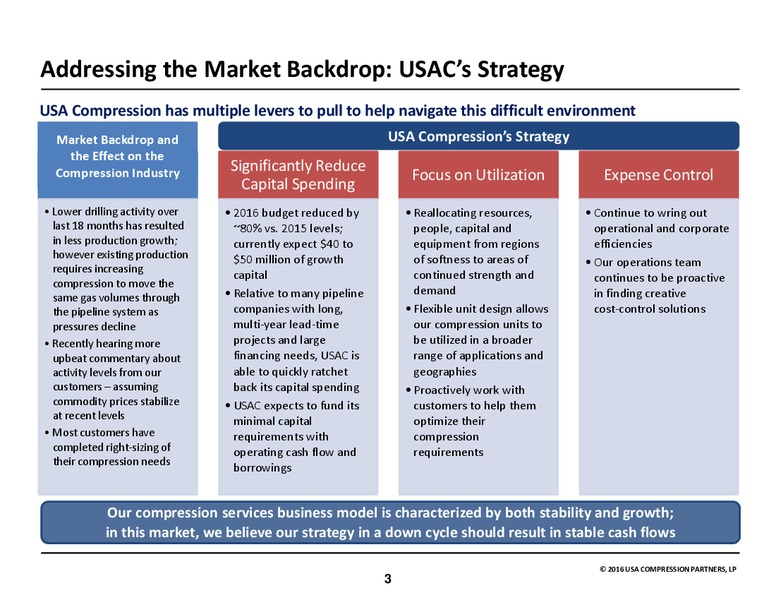 JP Morgan Inaugural Energy Equity Conference – USA Compression Partners Lp – slide 3