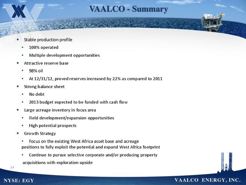 2013 IPAA OGIS NEW YORK – Vaalco Energy Inc. – slide 23