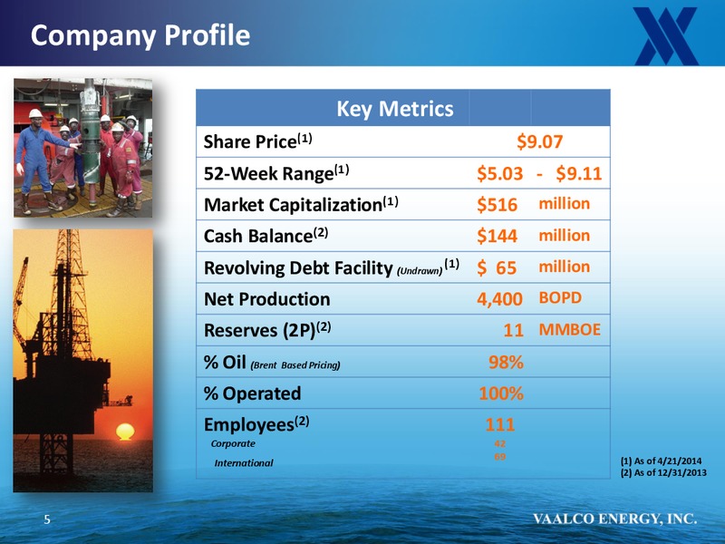 BURKENROAD REPORTS INVESTMENT CONFERENCE – Vaalco Energy Inc. – slide 4