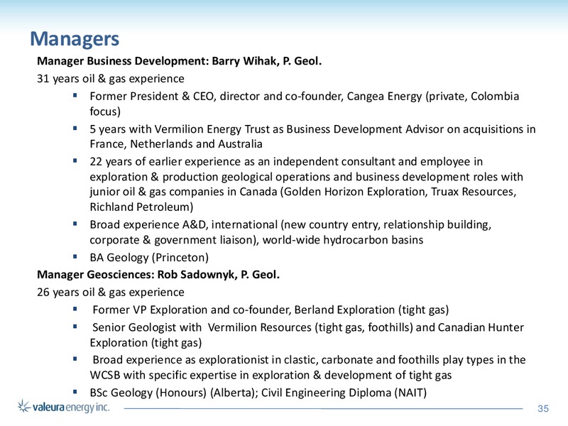 CORPORATE PRESENTATION – Valeura Energy Inc. – slide 33