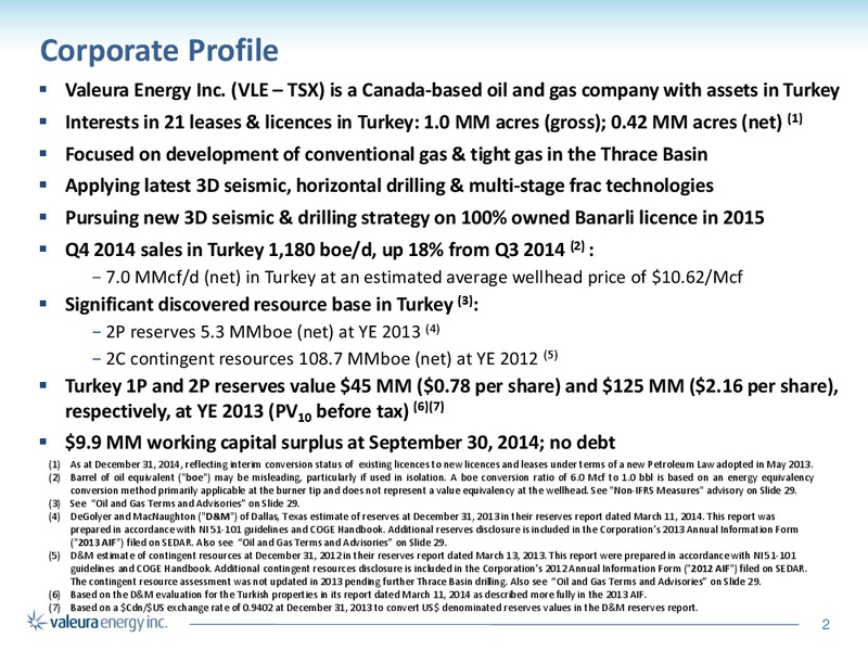 Corporate Presentation – Valeura Energy Inc. – slide 2
