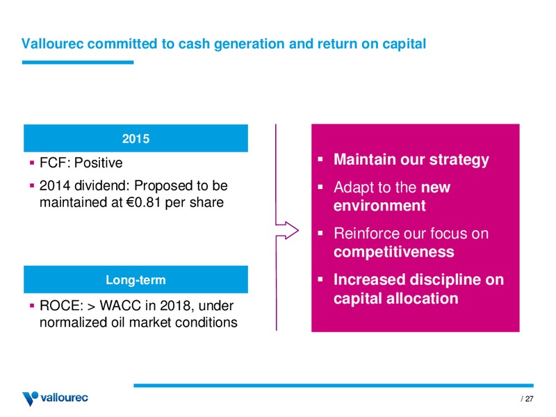 INVESTOR PRESENTATION – Vallourec – slide 26