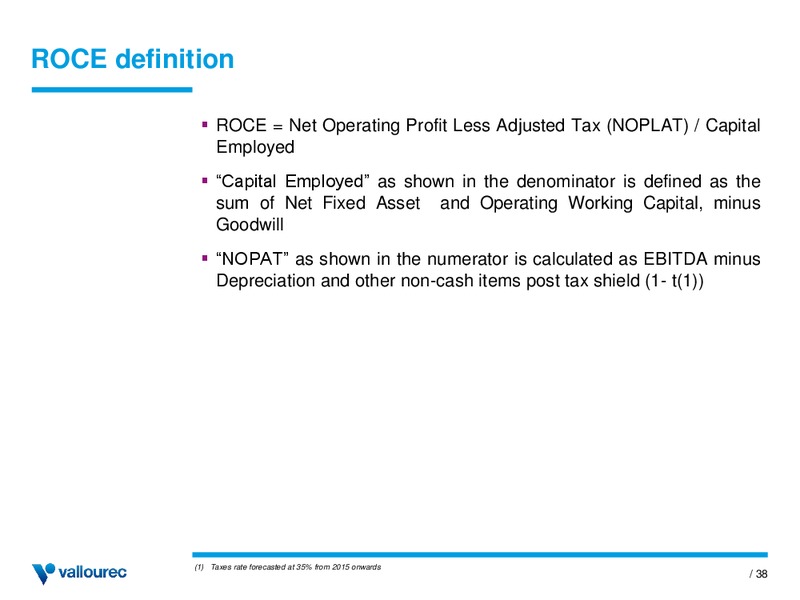 INVESTOR PRESENTATION – Vallourec – slide 37