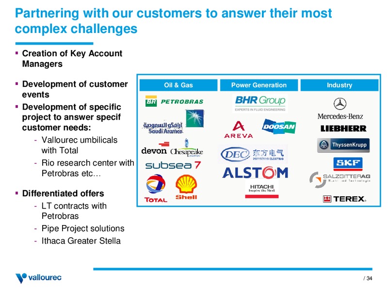 THIRD QUARTER AND FIRST NINE MONTHS 2014 RESULTS – Vallourec – slide 33