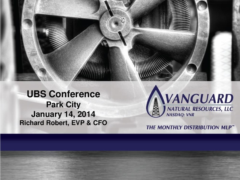 UBS CONFERENCE PARK CITY – Vanguard Natural Resources, Llc – slide 1