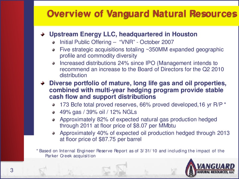 RBC INVESTOR CONFERENCE – Vanguard Natural Resources, Llc – slide 2