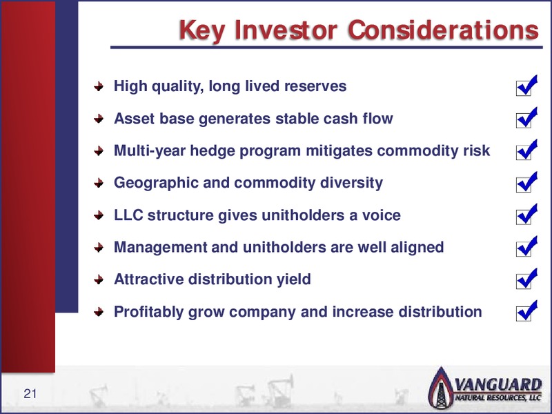 RBC INVESTOR CONFERENCE – Vanguard Natural Resources, Llc – slide 20