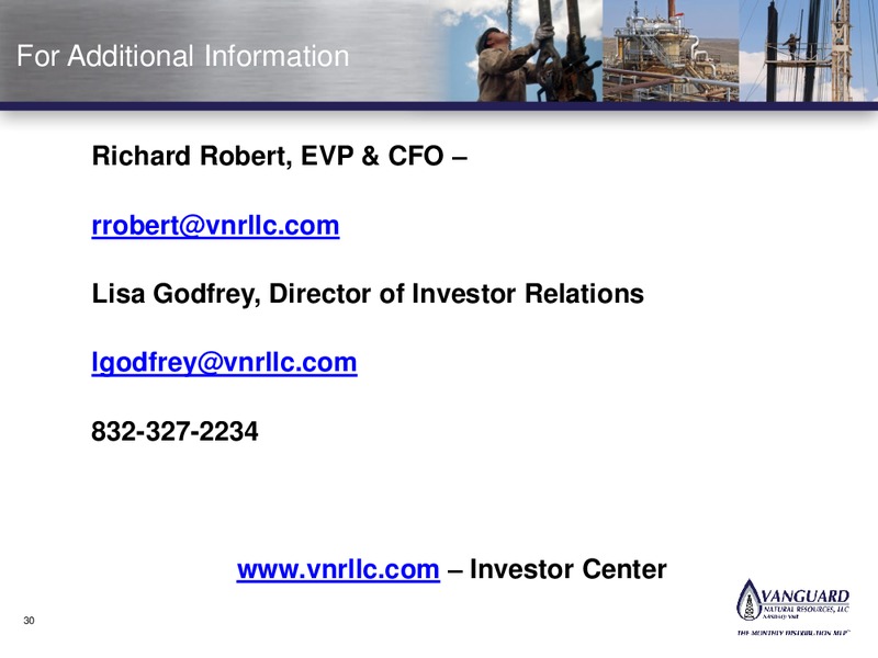 INVESTOR PRESENTATION – Vanguard Natural Resources, Llc – slide 33