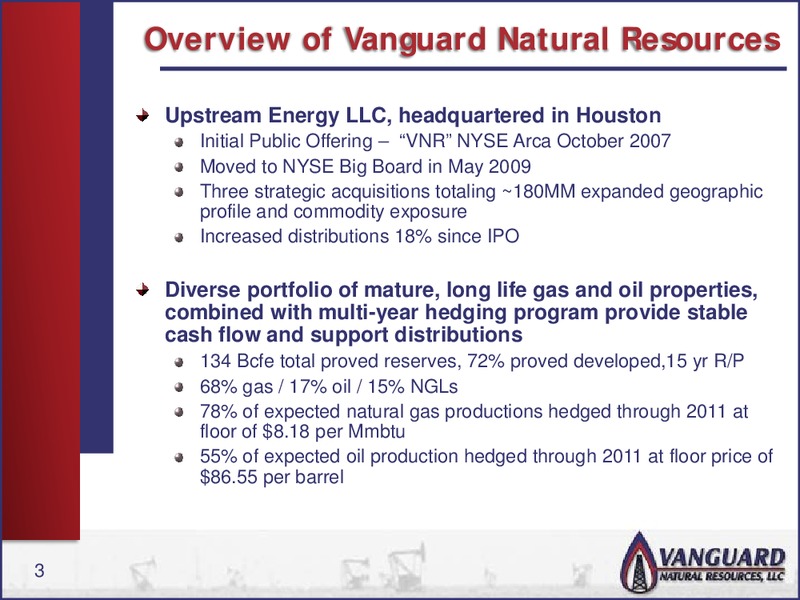 RBC CAPITAL MARKETS PRESENTATION – Vanguard Natural Resources, Llc – slide 2