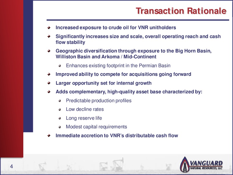 ACQUISITION OF DENBURYS OWNERSHIP INTERESTS IN ENCORE ENERGY PARTNERS – Vanguard Natural Resources, Llc – slide 3