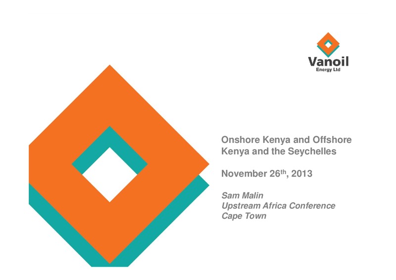 Sam Main Upstream Africa Conference Cape Town – Vanoil Energy – slide 1