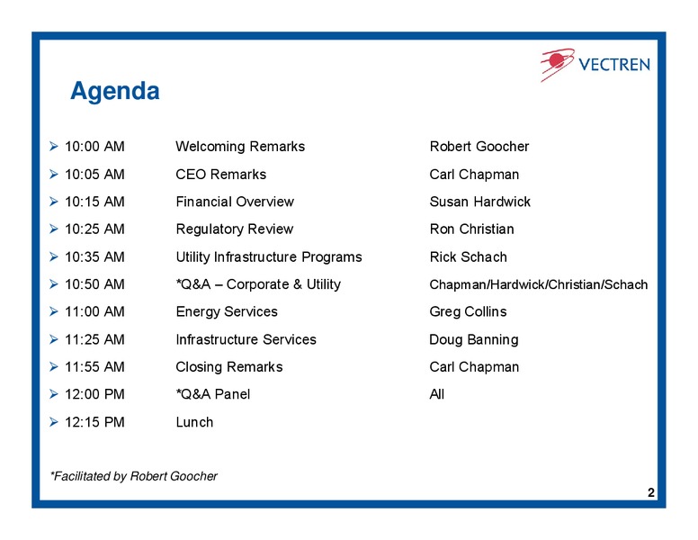Investor Day – Vectren – slide 2