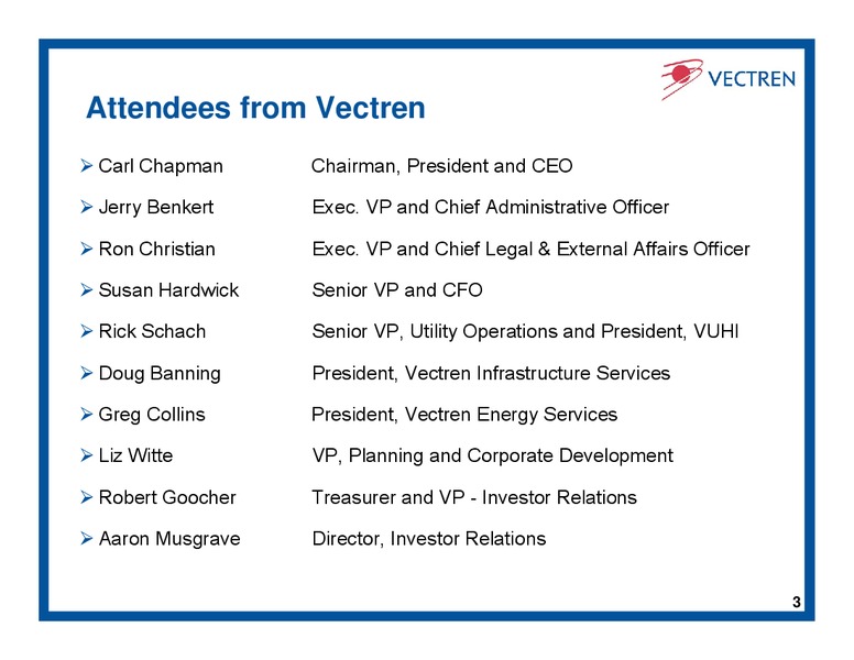 Investor Day – Vectren – slide 3