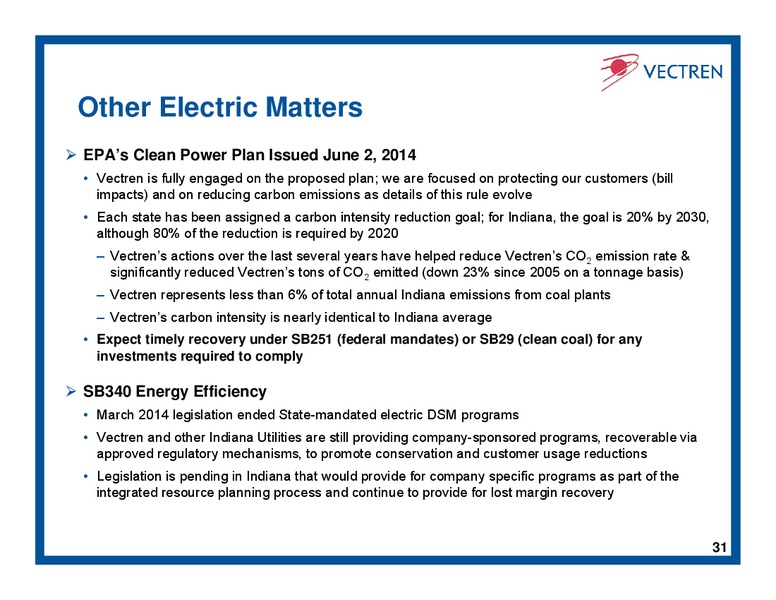 Investor Day – Vectren – slide 30